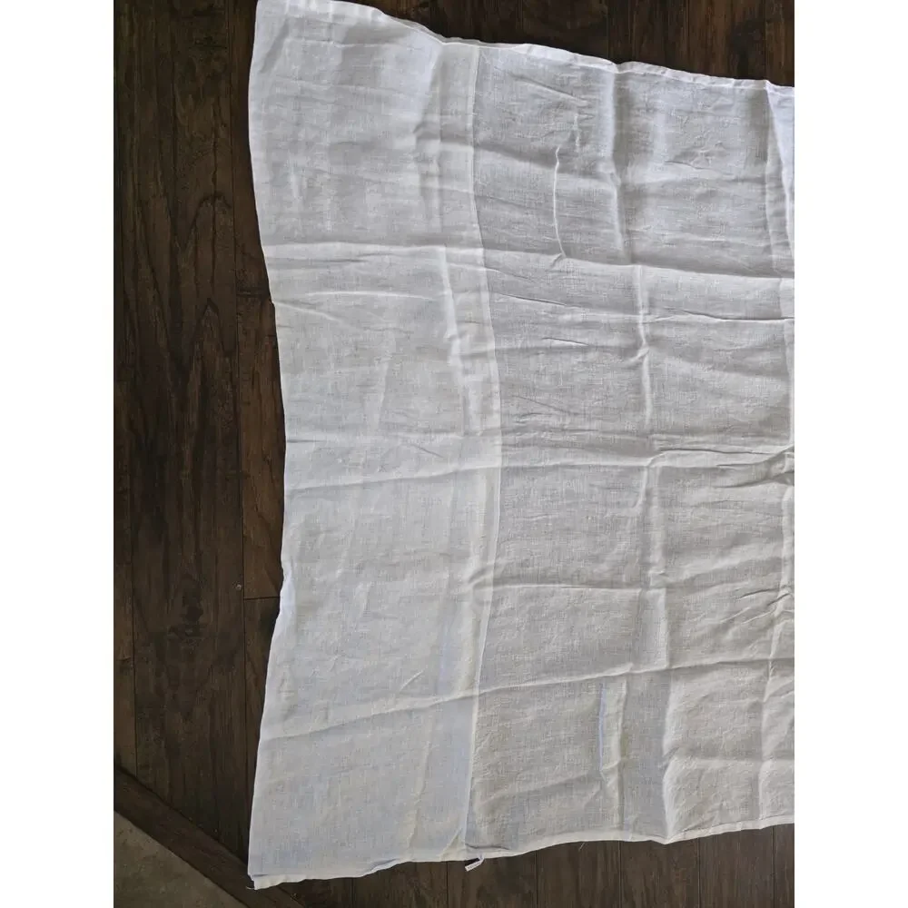 Pottery Barn Four White Linen Curtain Panels 50" X 84" - Picture 2 of 9